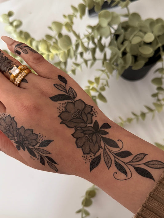 Black Henna Tattoo: TARA (Both Hands)
