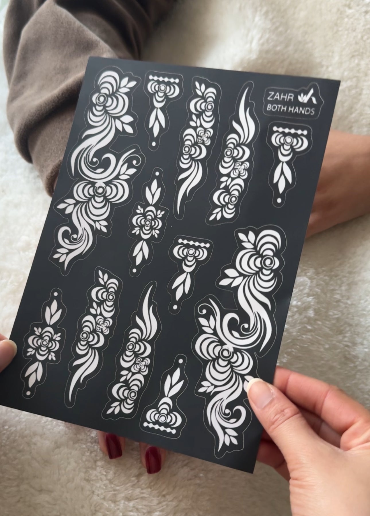 Silk Screen Stencil: ZAHR (Both Hands in 1)