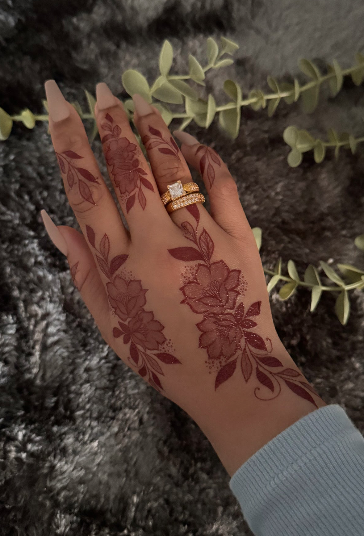 Maroon Henna Tattoo: TARA (Both Hands)