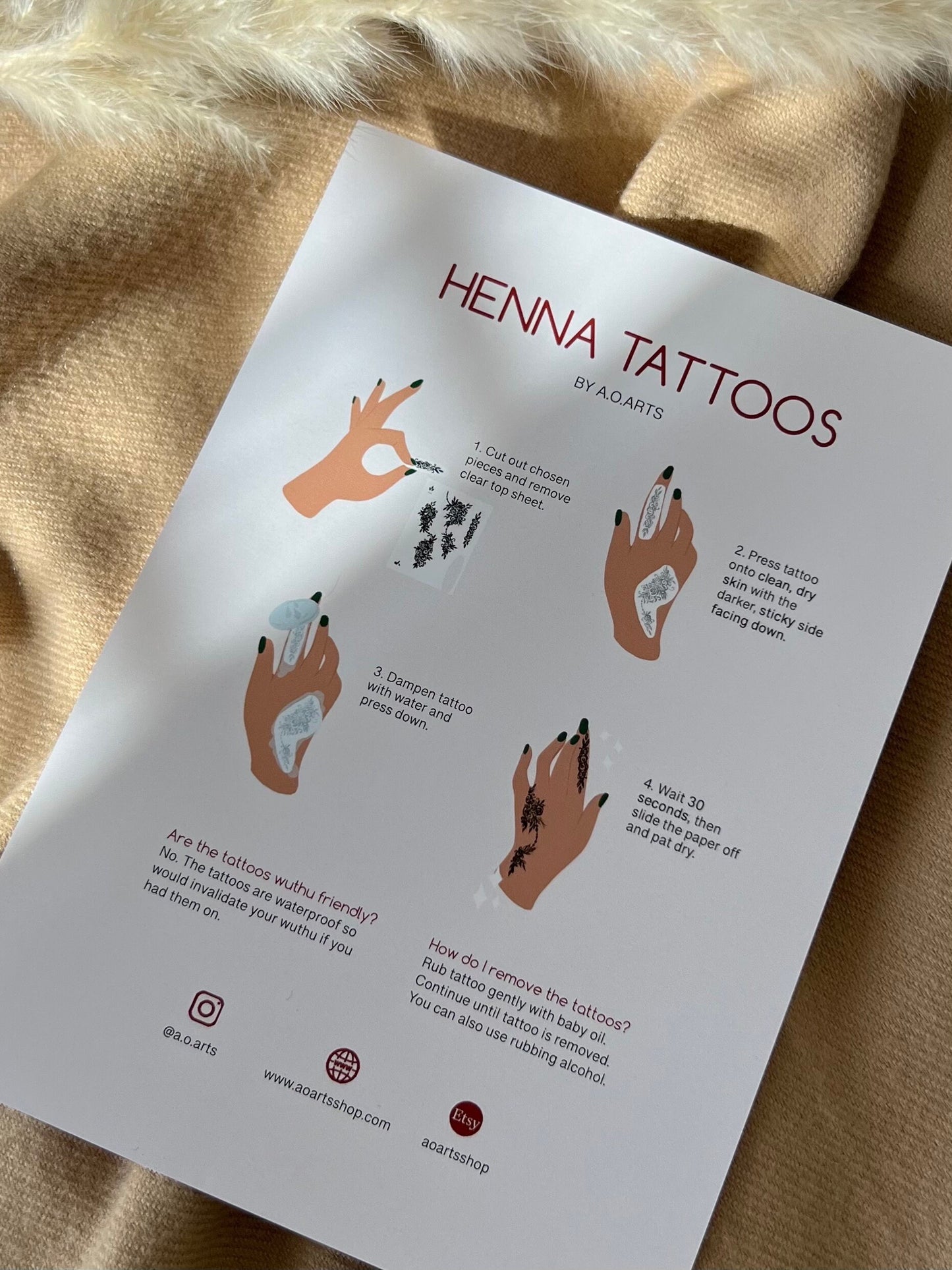 Maroon Henna Tattoo: AYAH