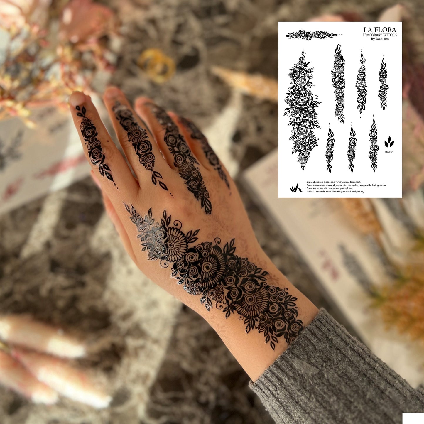Black Henna Tattoo: LA FLORA