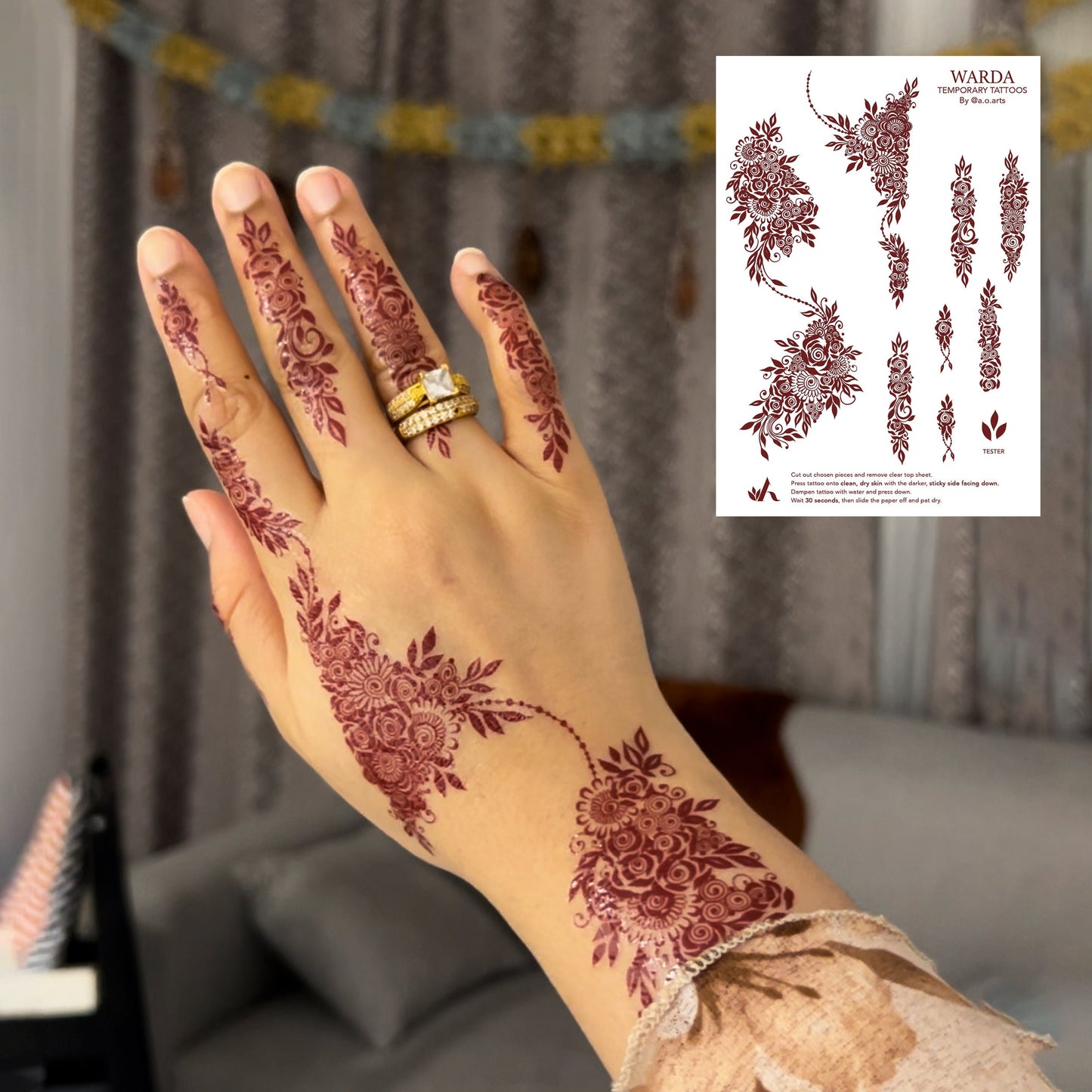 Maroon Henna Tattoo: WARDA