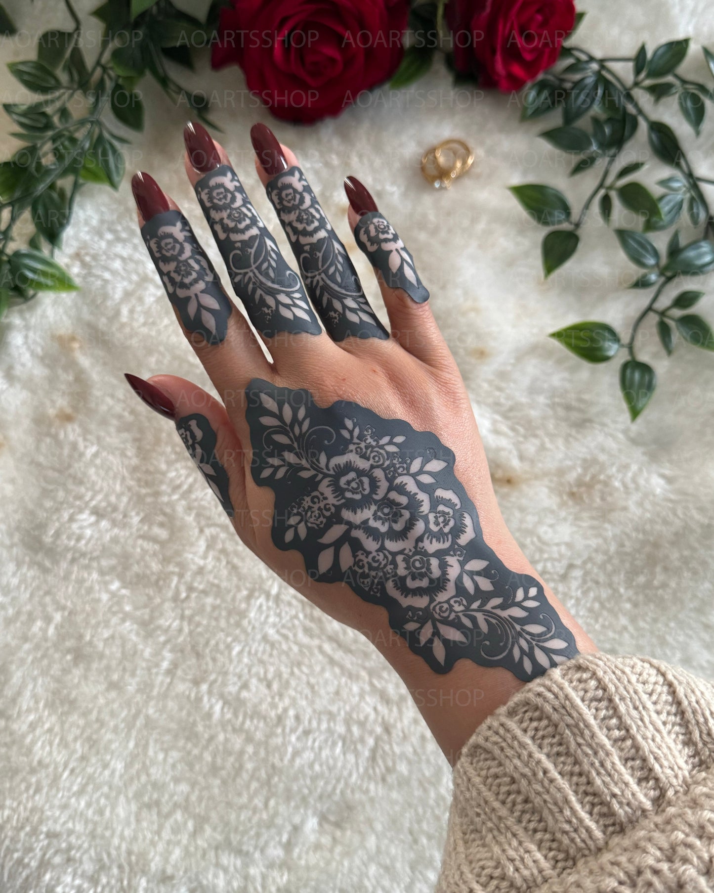 Silk Screen Stencil: NASHWA (Both hands in 1)