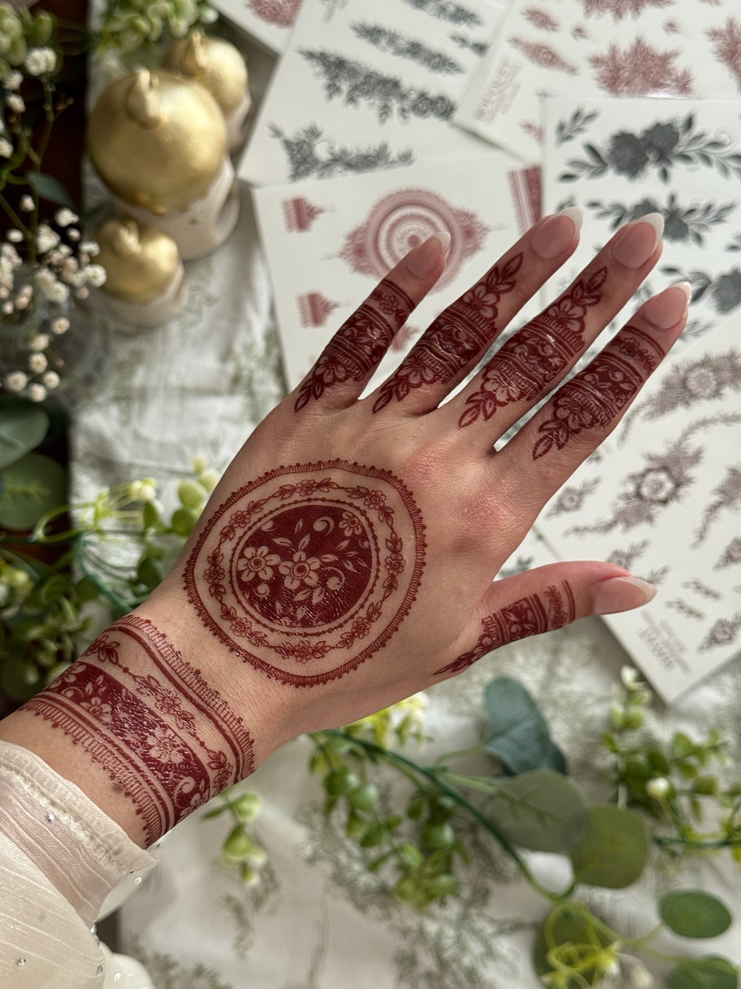 Maroon Henna Tattoo: HAWA
