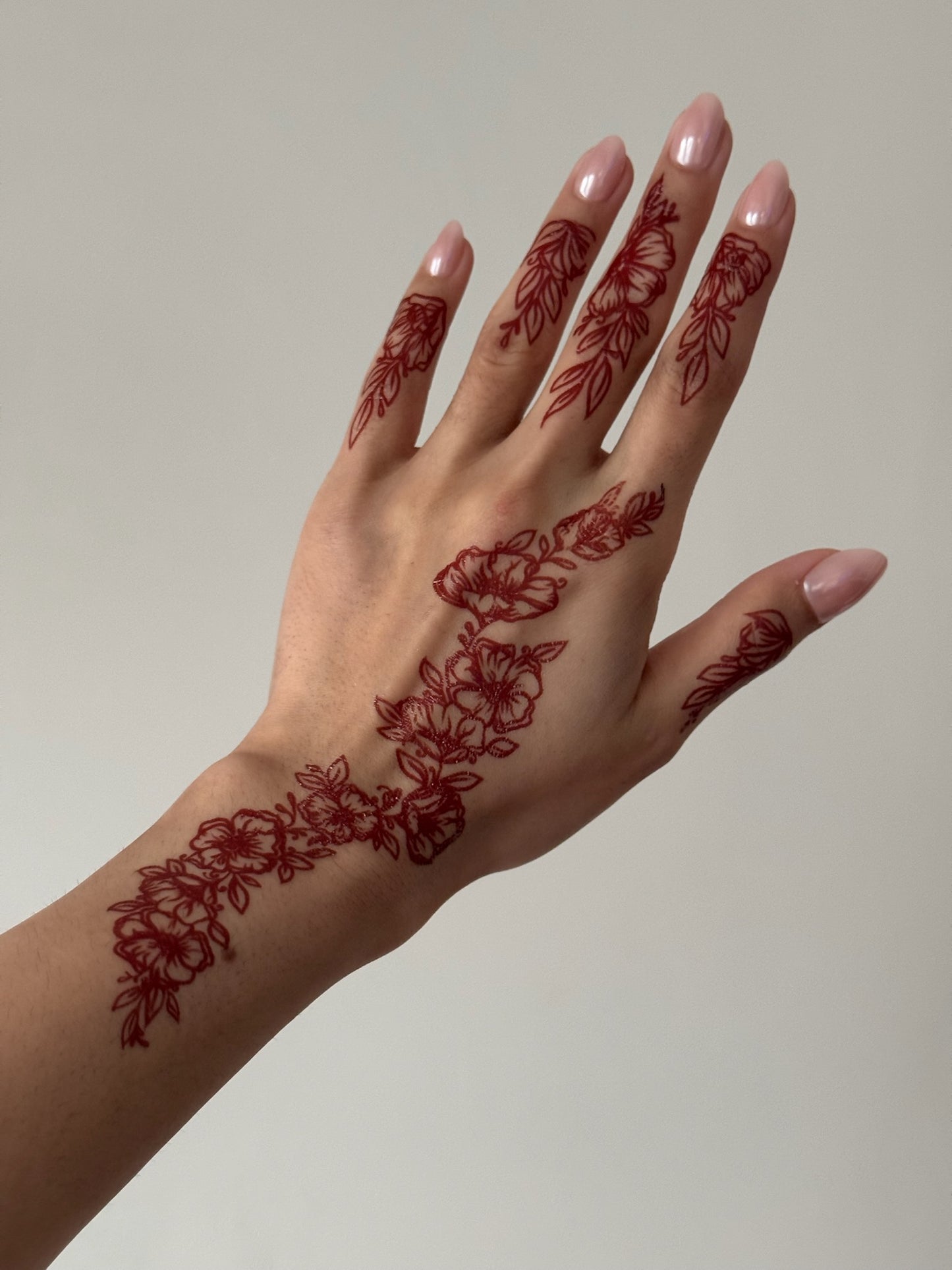 Maroon Henna Tattoo: MARYAM (Both Hands)