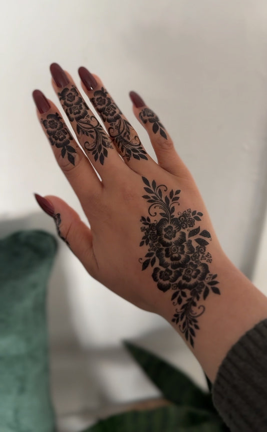 Black Henna Tattoo: NASHWA (Both Hands)