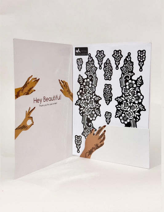 Henna Stencil: ROSA (Both Hands)