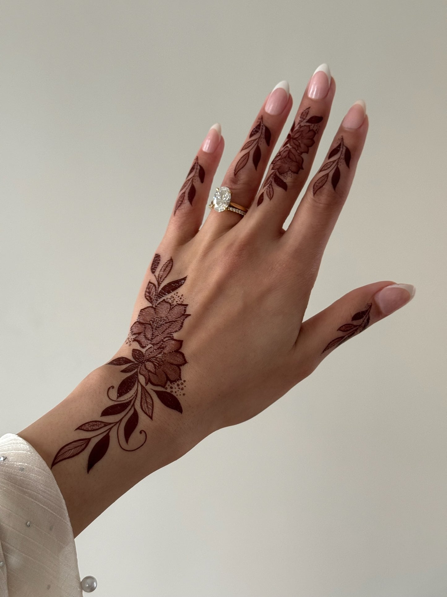 Brown Henna Tattoo: DUNYA (Both hands)