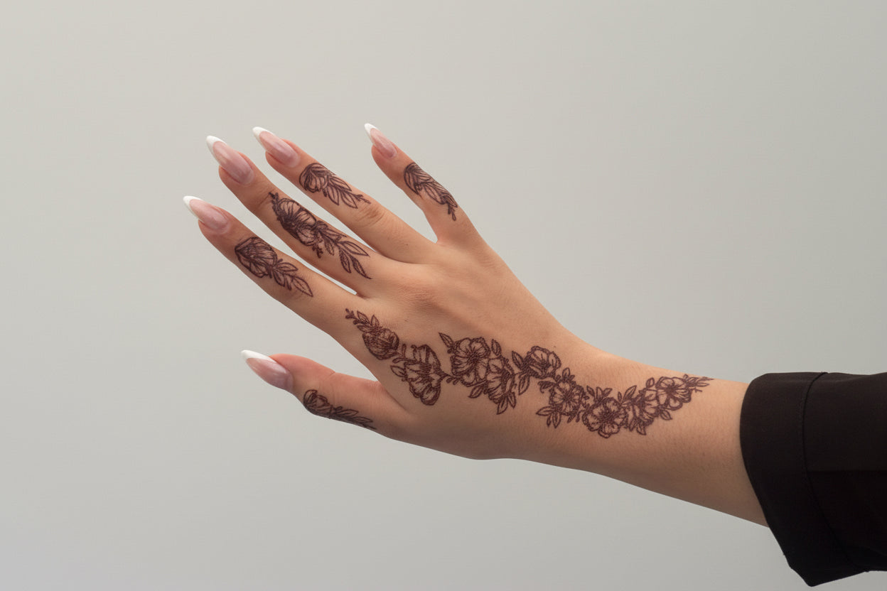 Brown Henna Tattoo: MARYAM (Both hands)