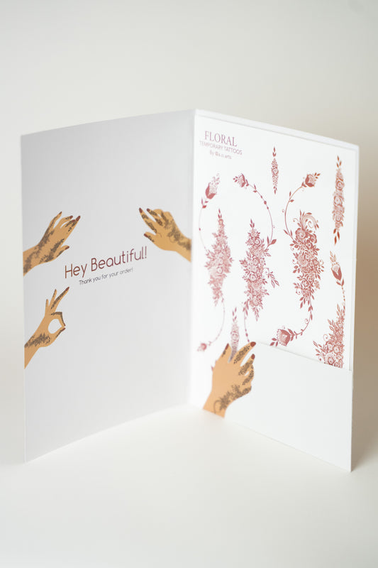 Maroon Henna Tattoo: FLORAL