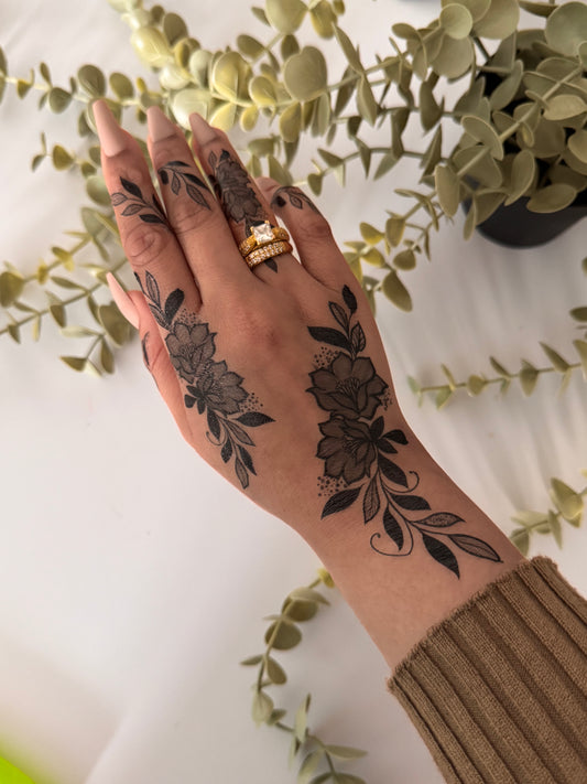 Black Henna Tattoo: TARA (Both Hands)